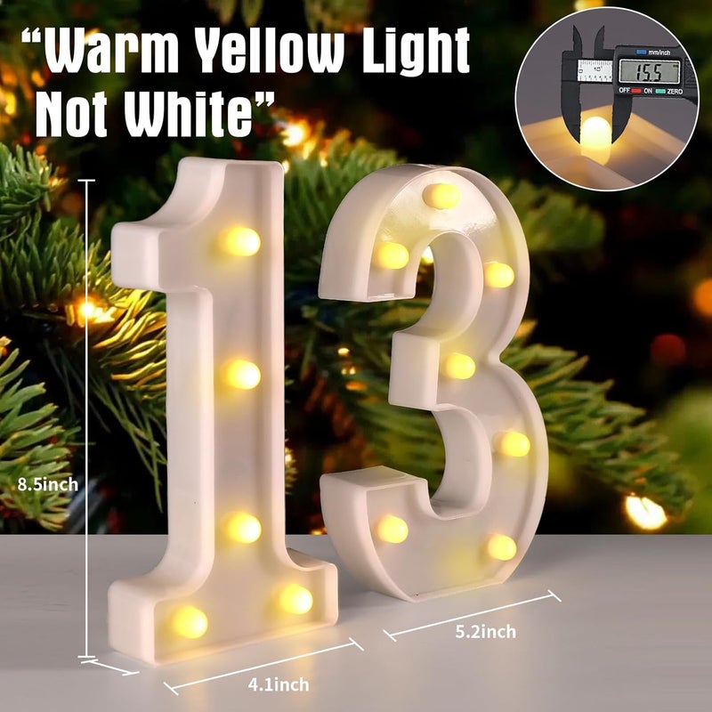 Funsky 13th Birthday Decorations for Girls Boys,13th Birthday Party Decorations for Centerpieces Table,Light Up Numbers 13 Sign for Party Backdrop Wall Decor for 13 Wedding Anniversary Decoration - Image 2
